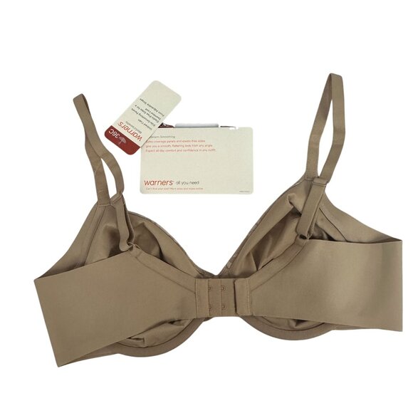 Warners Blissful Benefits Underarm Smoothing T Shirt Bra 36C Unlined Floral - Picture 6 of 7